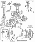 CylinderGearcasePiston Grp Diagram and Parts List for  Briggs and Stratton Engine